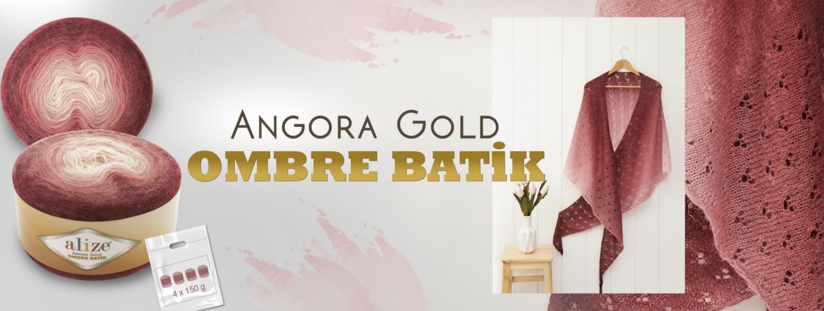 Шаль из пряжи Alize Angora Gold Ombre Batik